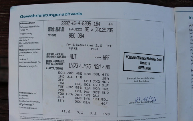 Audi A4 cena 19900 przebieg: 214000, rok produkcji 2006 z Oświęcim małe 704